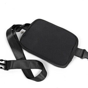 Black Small Waterproof Nylon Men & Women Sports Waist Bag with Adjustable Strap